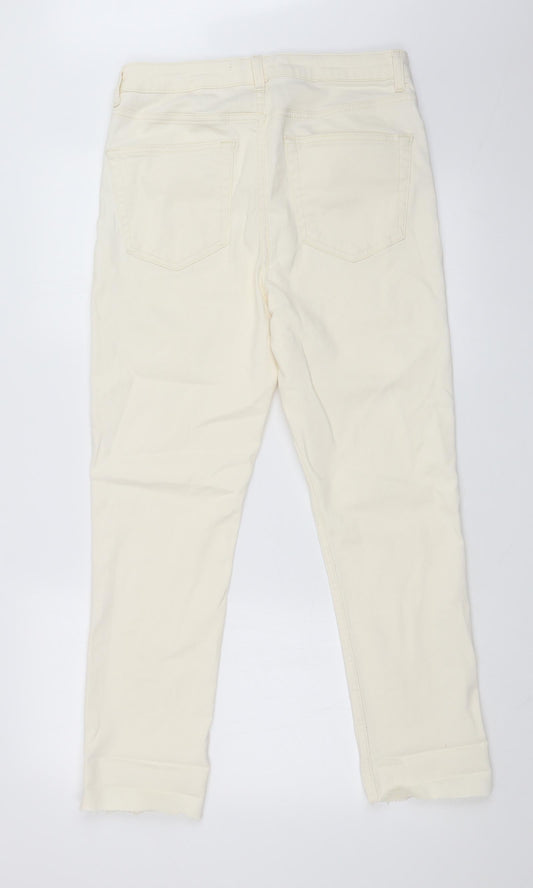 DENIM CO Womens White   Straight Jeans Size 14 L26 in