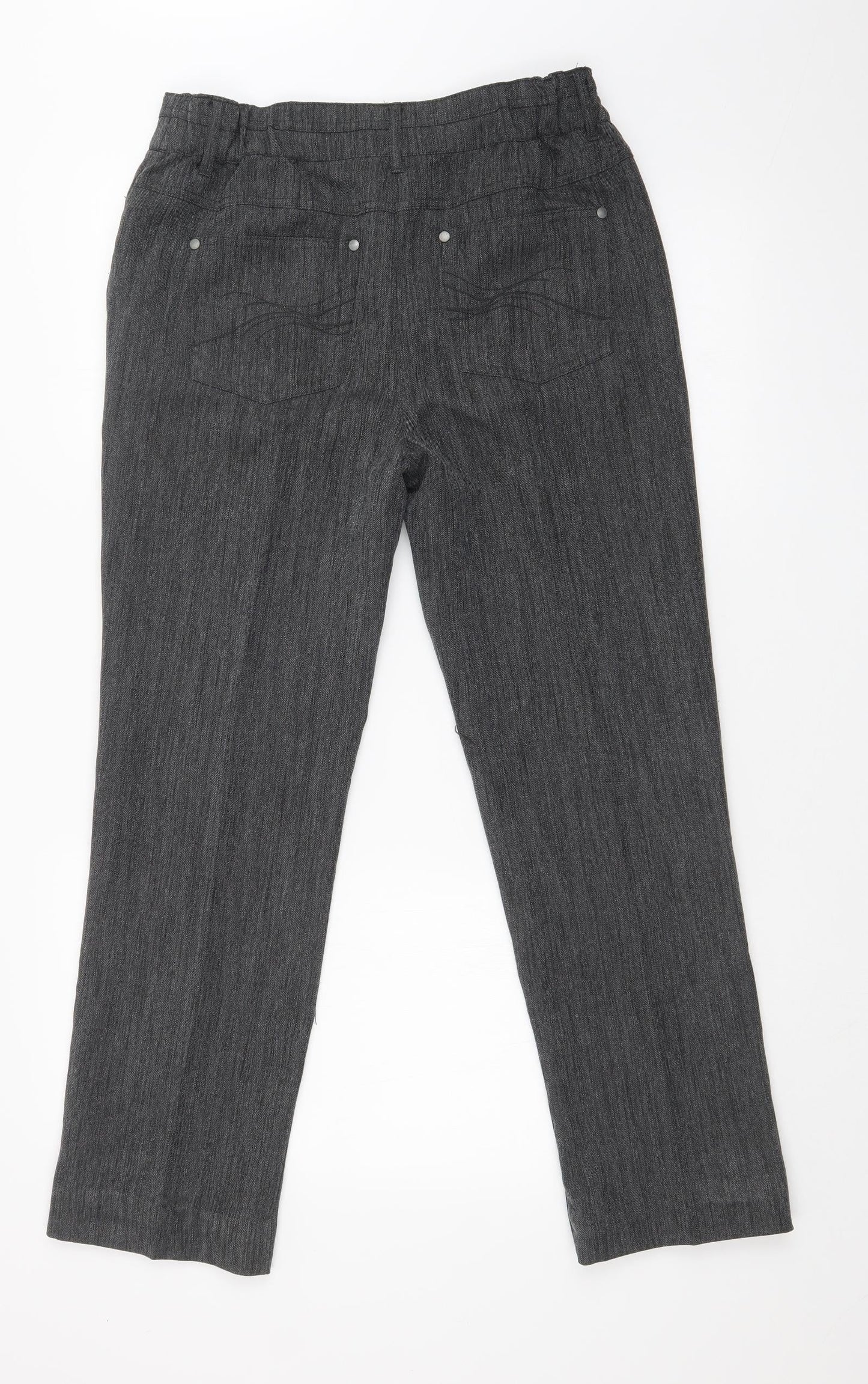 Womens UK Size 12 EWM Regular Fit Dress Pants Grey Trousers