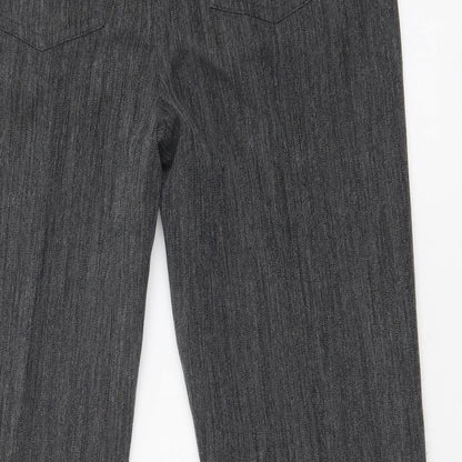 Womens UK Size 12 EWM Regular Fit Dress Pants Grey Trousers