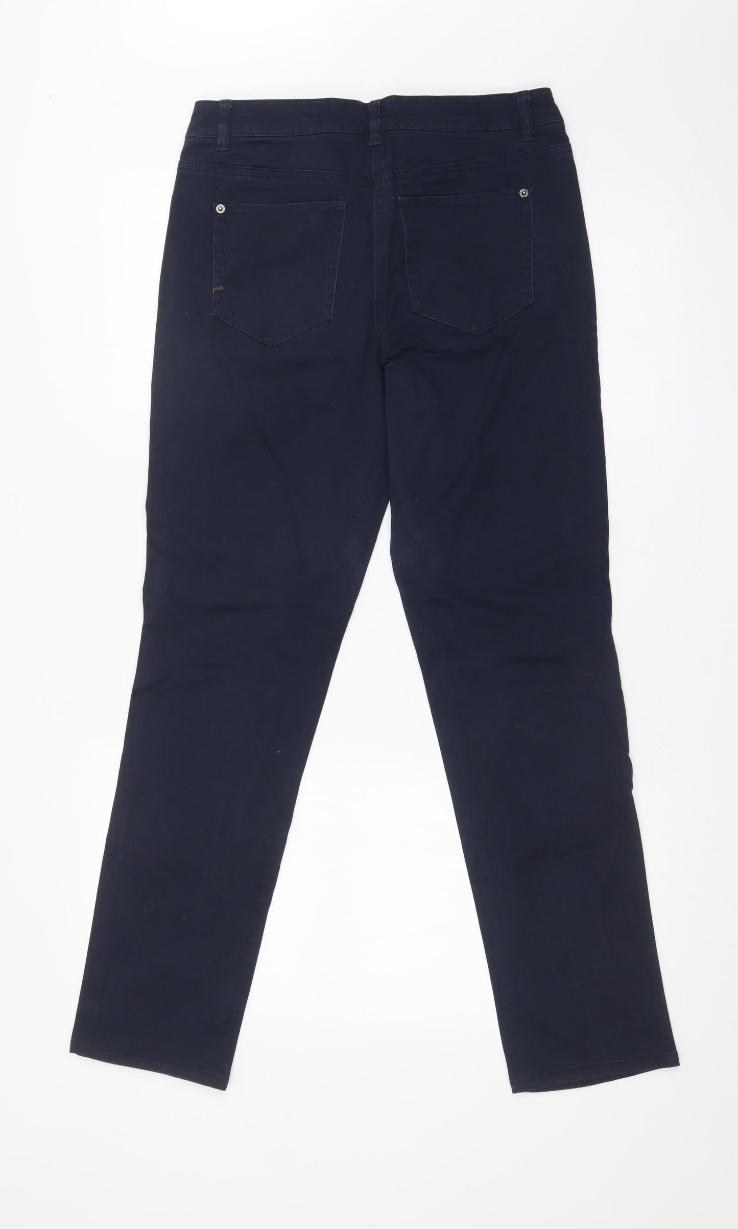 Womens UK Size 8 Preworn Regular Fit Straight Blue Jeans