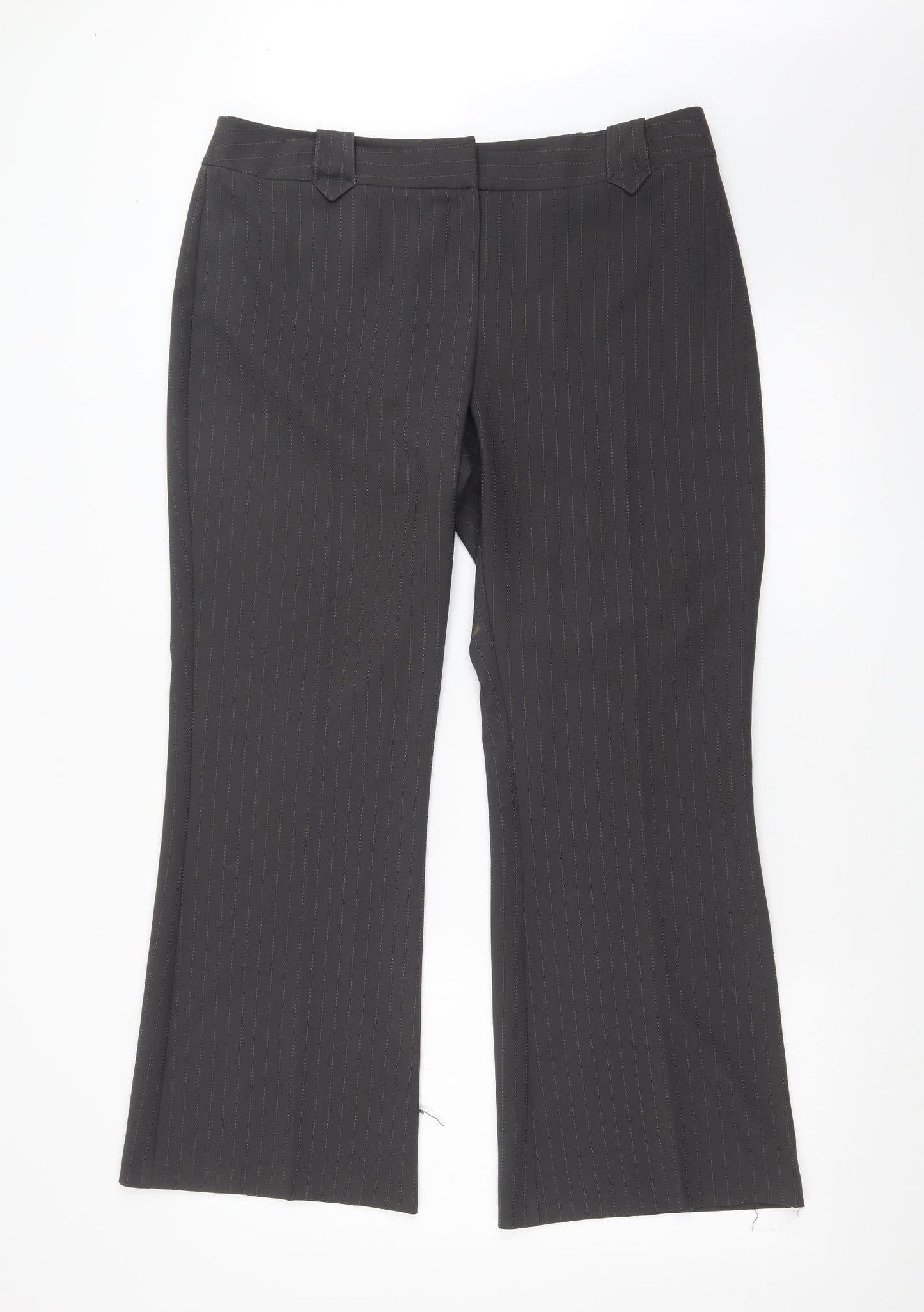 F&F Womens Grey Striped  Trousers  Size 14 L28 in