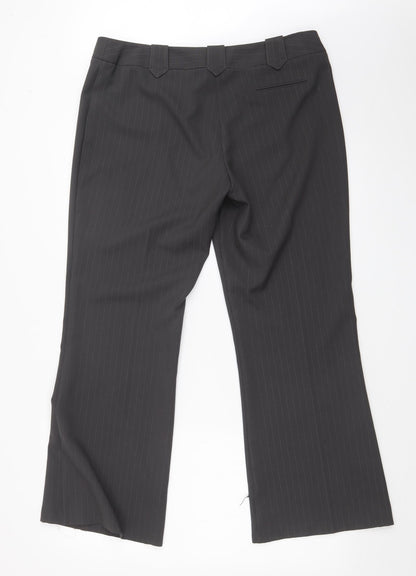 F&F Womens Grey Striped  Trousers  Size 14 L28 in