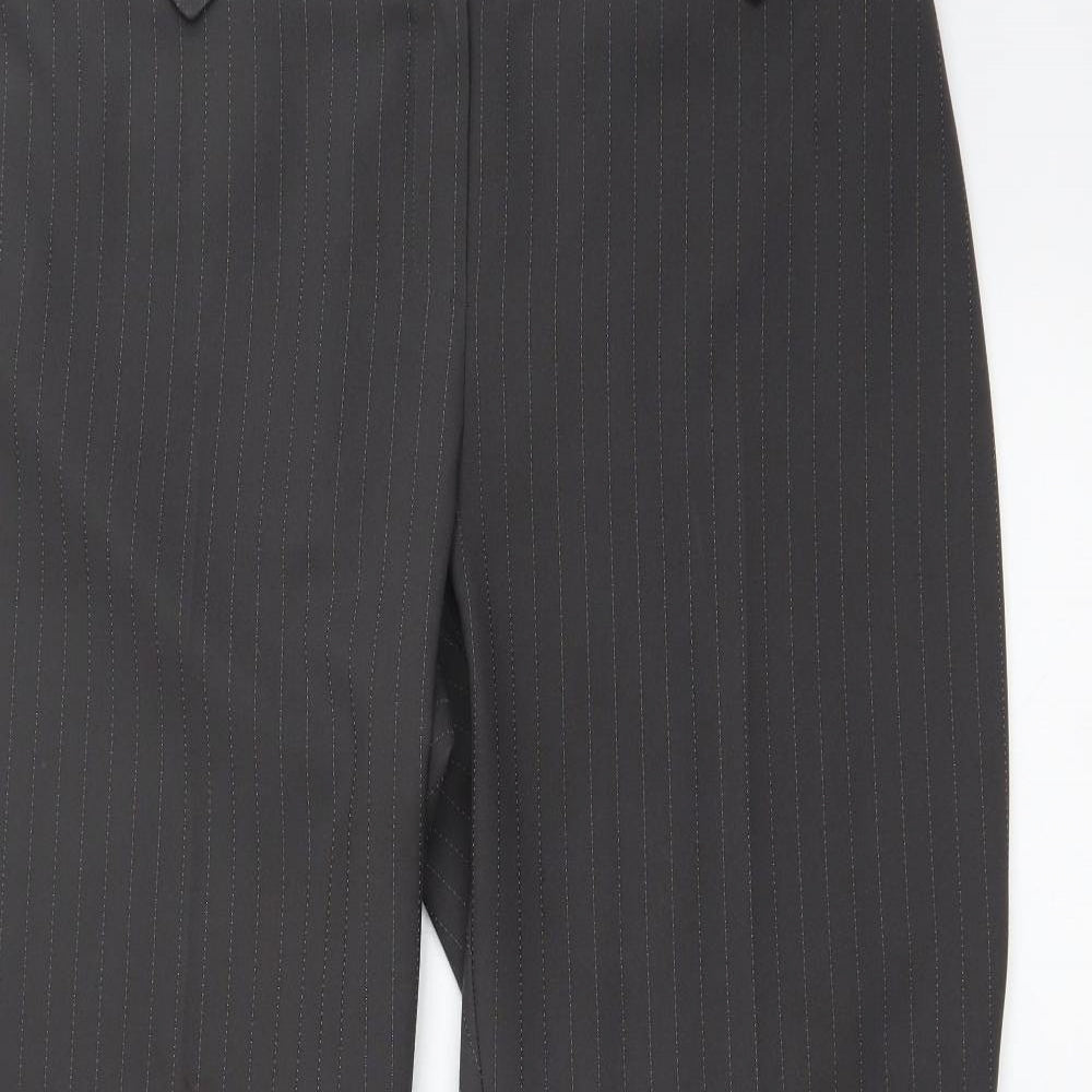 F&F Womens Grey Striped  Trousers  Size 14 L28 in