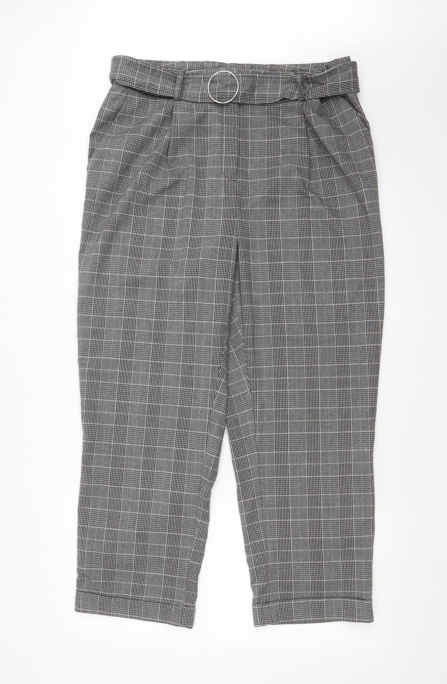 Warehouse Womens Multicoloured Check  Dress Pants Trousers Size 18 L24 in