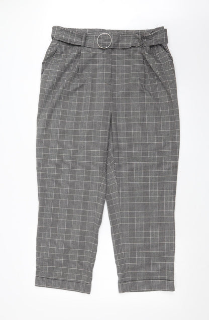 Warehouse Womens Multicoloured Check  Dress Pants Trousers Size 18 L24 in