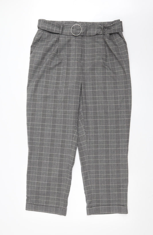 Warehouse Womens Multicoloured Check  Dress Pants Trousers Size 18 L24 in