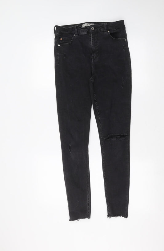 Denim & Co. Womens Black   Skinny Jeans Size 12 L28 in