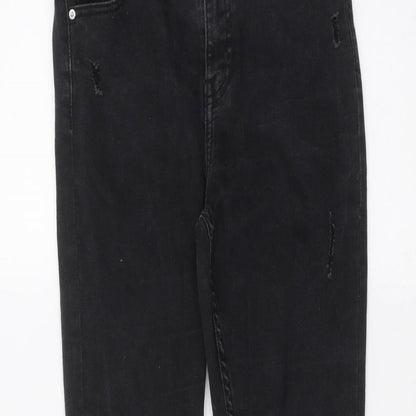 Denim & Co. Womens Black   Skinny Jeans Size 12 L28 in
