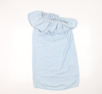 Womens UK Size 8 New Look Blue Basic T-Shirt