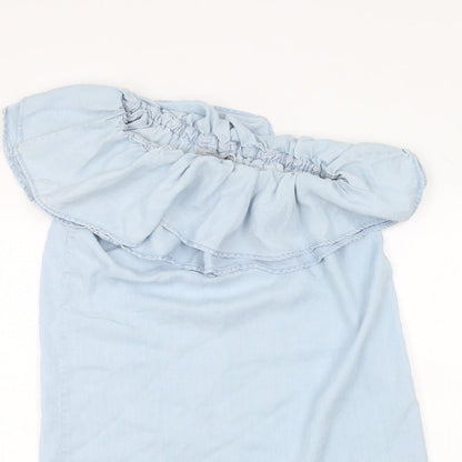 Womens UK Size 8 New Look Blue Basic T-Shirt