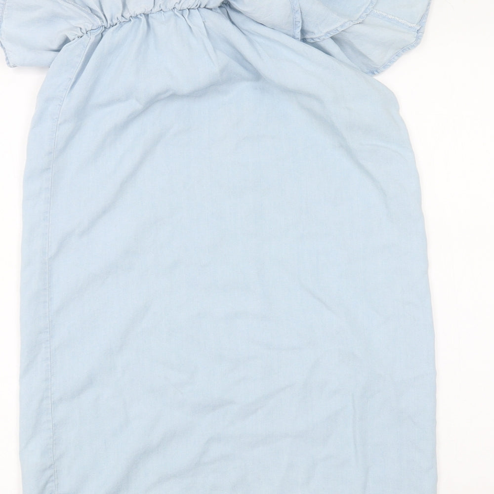 Womens UK Size 8 New Look Blue Basic T-Shirt