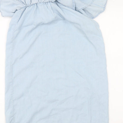 Womens UK Size 8 New Look Blue Basic T-Shirt