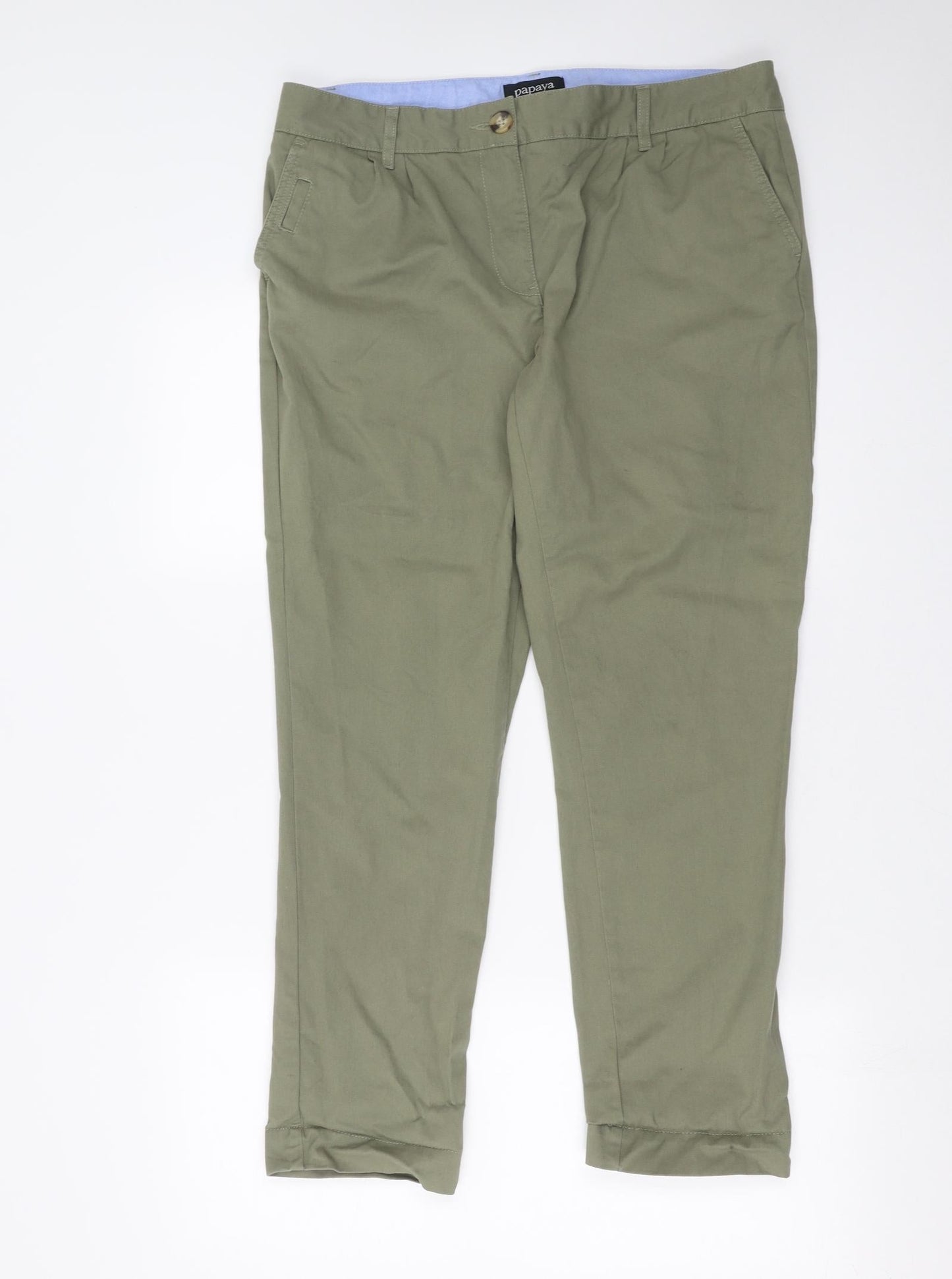 Womens UK Size 14 Papaya Regular Fit Skinny Green Jeans