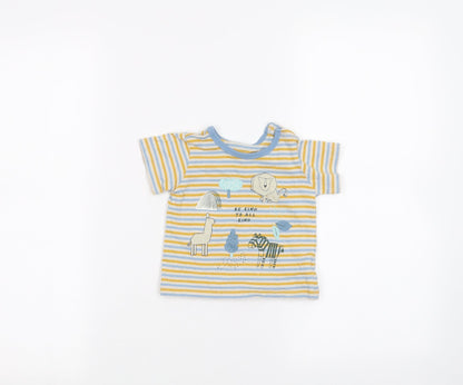 Marks and Spencer Baby White Striped  Basic T-Shirt Size 3-6 Months