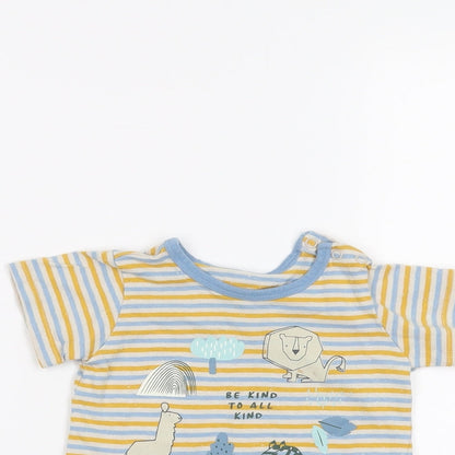 Marks and Spencer Baby White Striped  Basic T-Shirt Size 3-6 Months