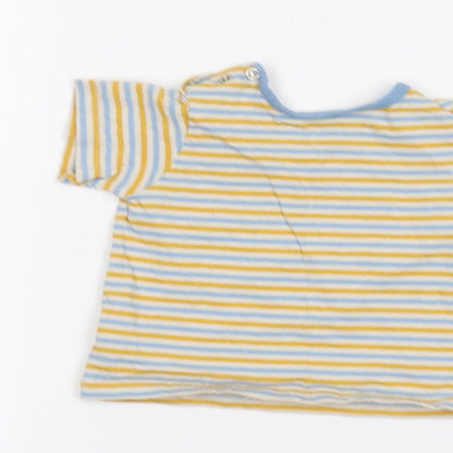 Marks and Spencer Baby White Striped  Basic T-Shirt Size 3-6 Months
