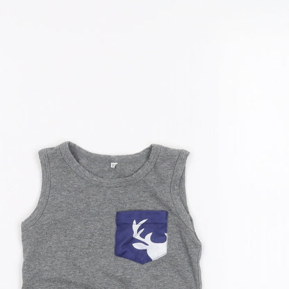 Preworn Baby Grey   Basic Tank Size 12 Months