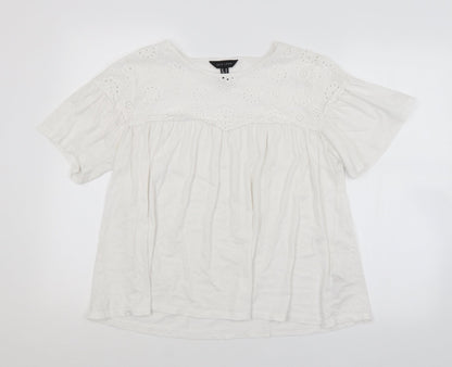 Womens UK Size  New Look White Basic Blouse