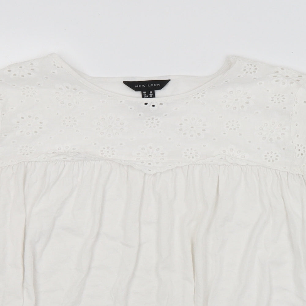 Womens UK Size  New Look White Basic Blouse
