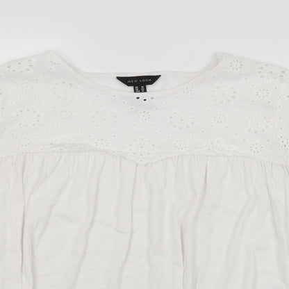 Womens UK Size  New Look White Basic Blouse