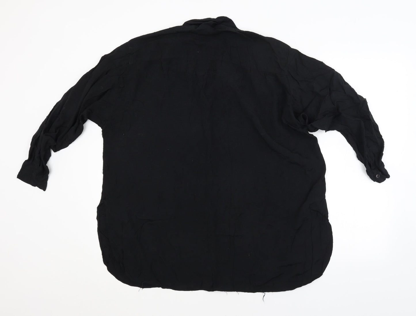 Womens UK Size  Preworn Black Basic Button-Up