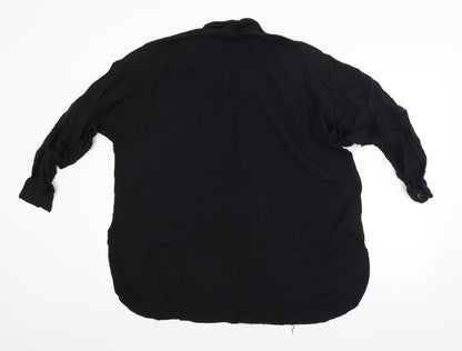 Womens UK Size  Preworn Black Basic Button-Up