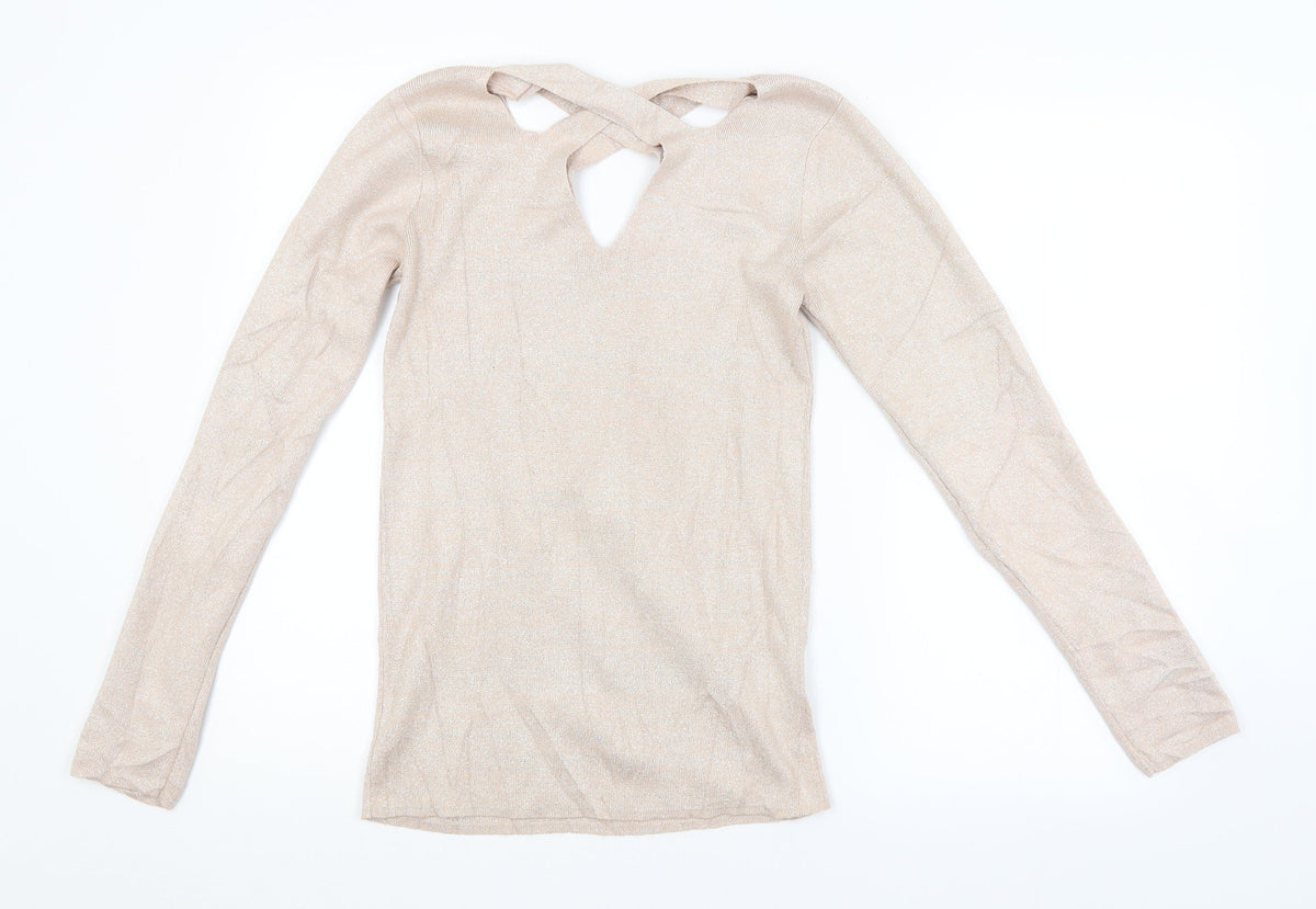 Womens UK Size 14 Dorothy Perkins Beige Pullover Jumper