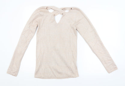 Womens UK Size 14 Dorothy Perkins Beige Pullover Jumper