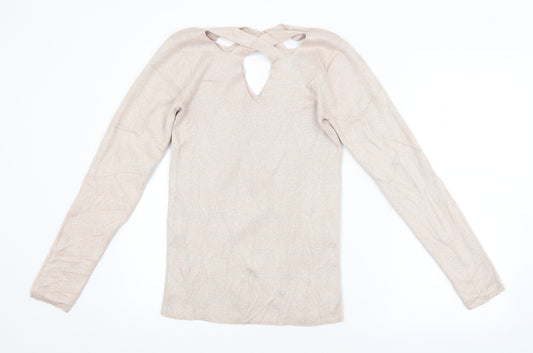 Womens UK Size 14 Dorothy Perkins Beige Pullover Jumper
