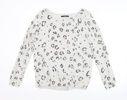 George Womens Grey Animal Print  Pullover Jumper Size 12