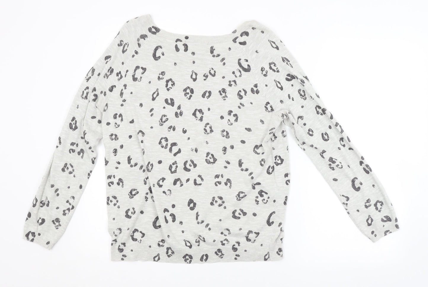 George Womens Grey Animal Print  Pullover Jumper Size 12