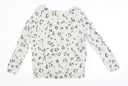 George Womens Grey Animal Print  Pullover Jumper Size 12