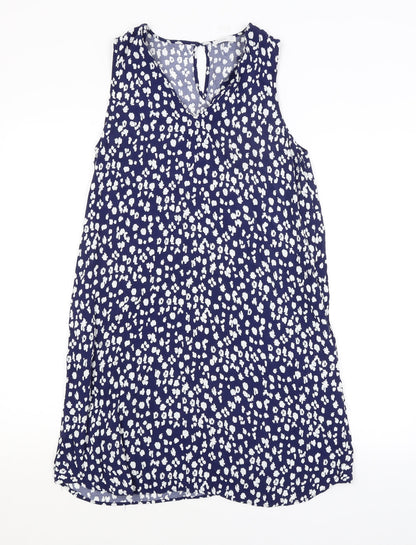 YERSE Womens Blue Floral  Basic Blouse Size S
