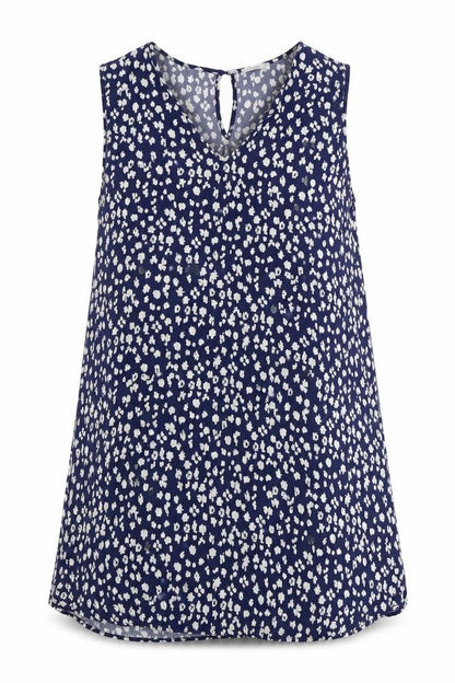 YERSE Womens Blue Floral  Basic Blouse Size S