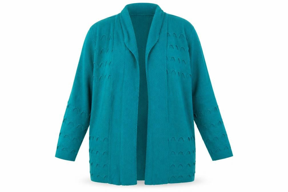 Womens UK Size XL CHIC Green Cardigan Jumper