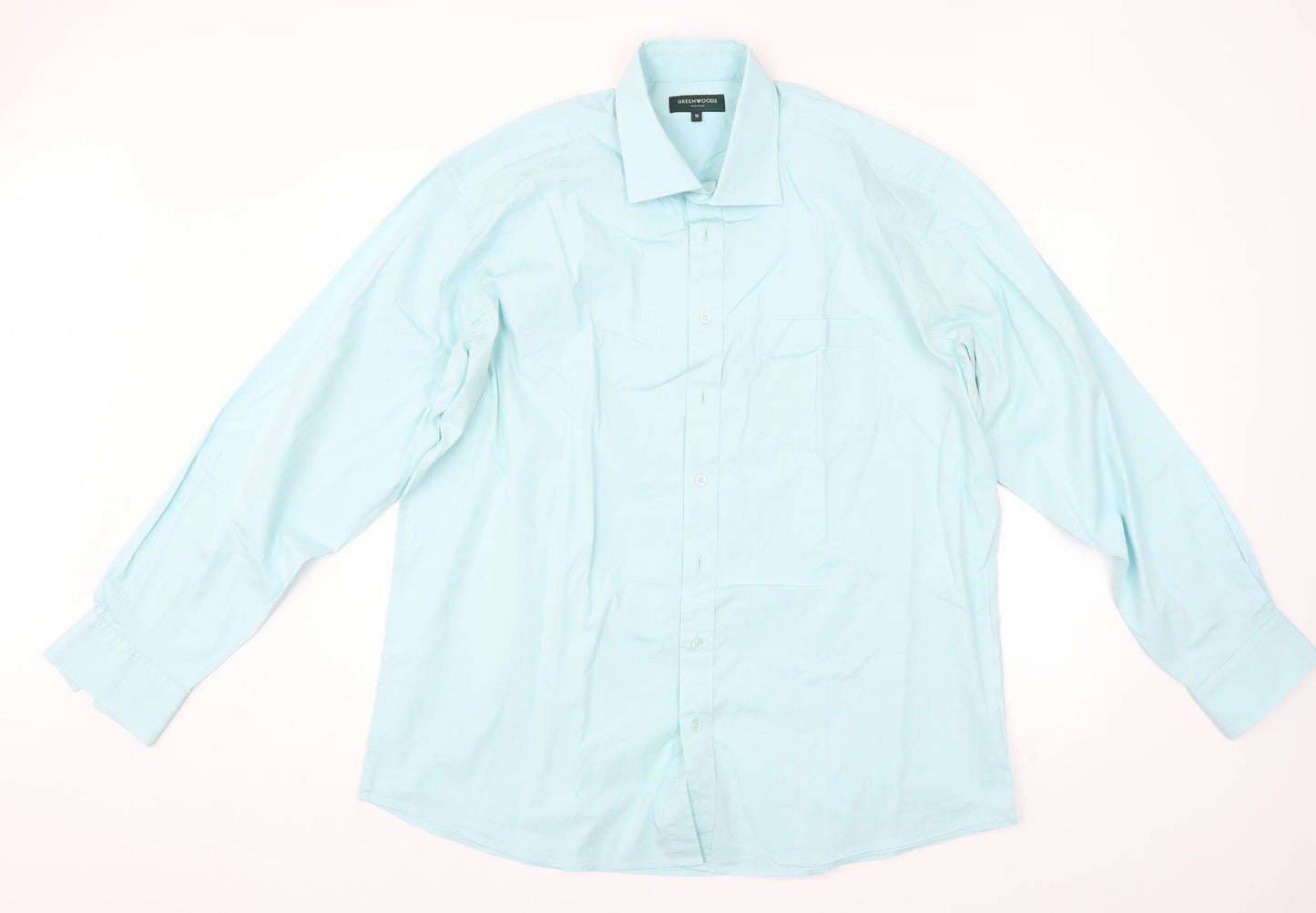 Mens UK Collar Size  GREENWOODS Smart Blue  Dress Shirt