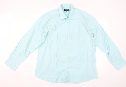 Mens UK Collar Size  GREENWOODS Smart Blue  Dress Shirt