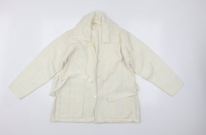 Twin Heart Womens White   Jacket Coatigan Size 20