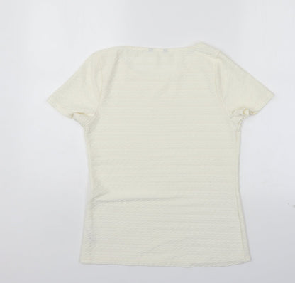 Womens UK Size 8 BHS Ivory Basic Blouse