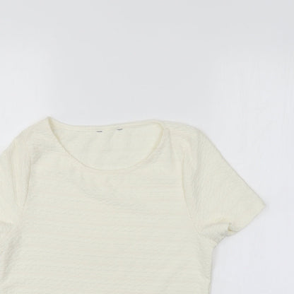 Womens UK Size 8 BHS Ivory Basic Blouse