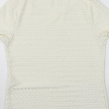 Womens UK Size 8 BHS Ivory Basic Blouse