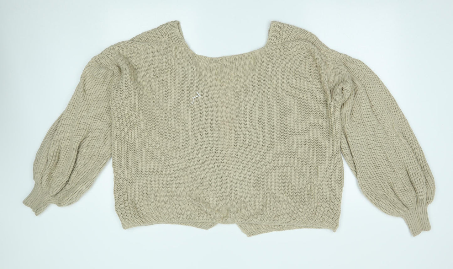 I SAW IT FIRST Womens Beige   Cardigan Jumper Size 12