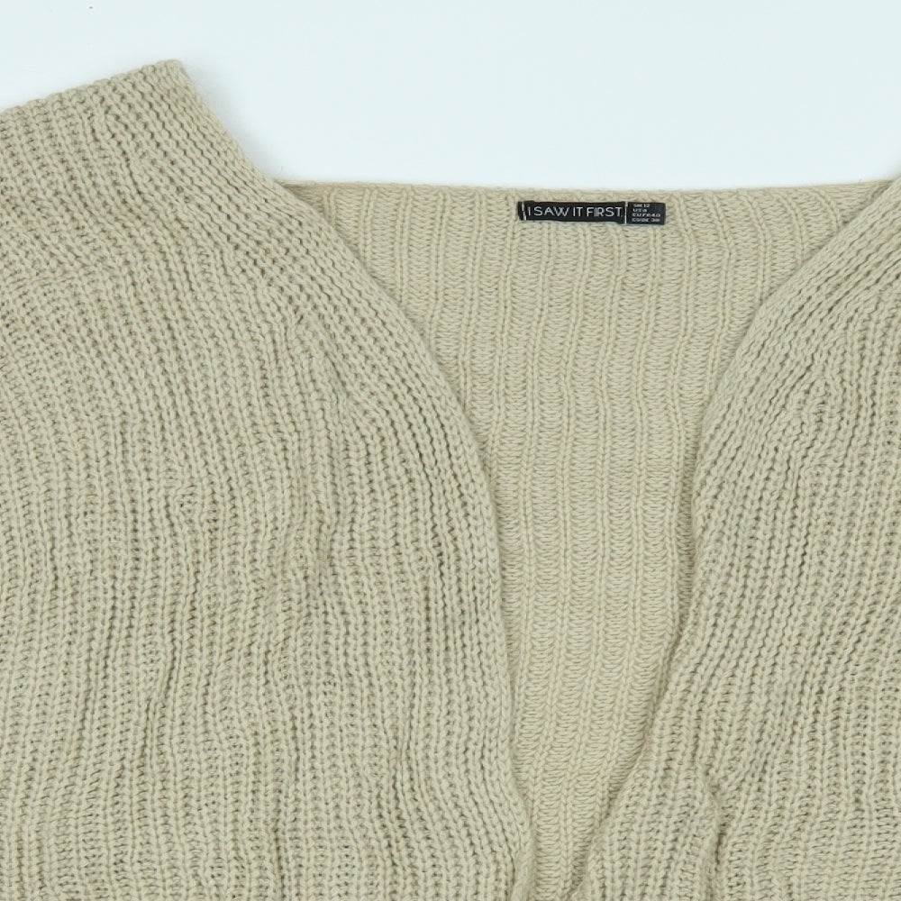I SAW IT FIRST Womens Beige   Cardigan Jumper Size 12