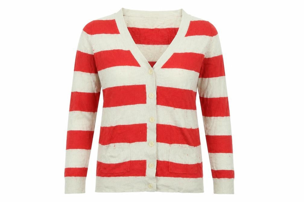 Womens UK Size 10 Papaya Red Cardigan Jumper