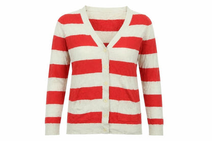 Womens UK Size 10 Papaya Red Cardigan Jumper