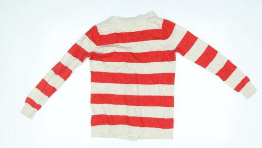 Womens UK Size 10 Papaya Red Cardigan Jumper