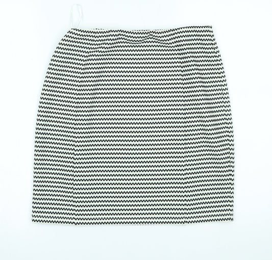 Papaya Womens White Striped  Straight & Pencil Skirt Size 12
