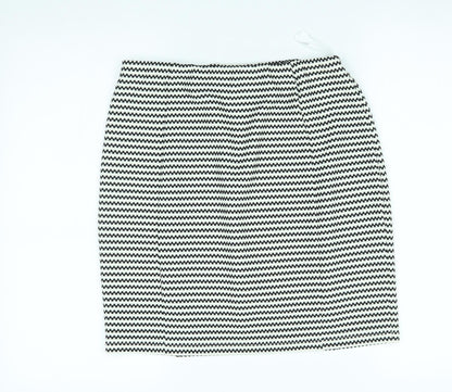 Papaya Womens White Striped  Straight & Pencil Skirt Size 12