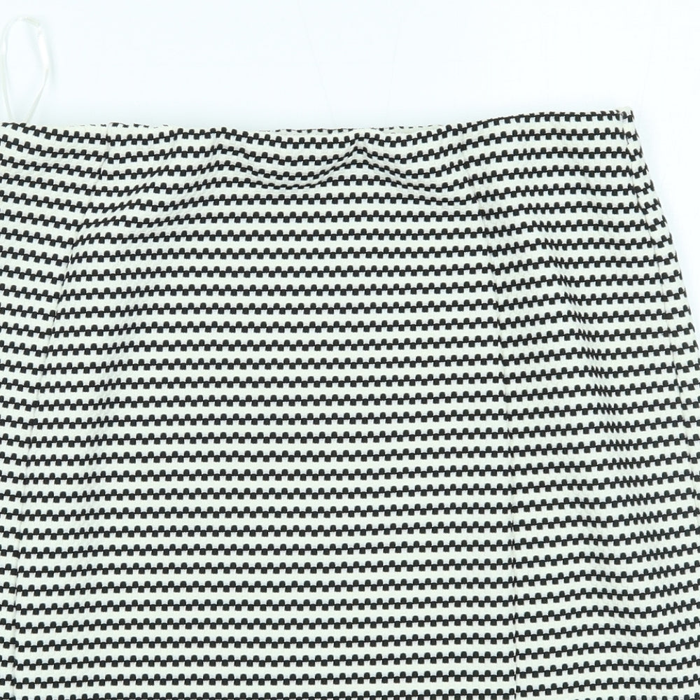 Papaya Womens White Striped  Straight & Pencil Skirt Size 12