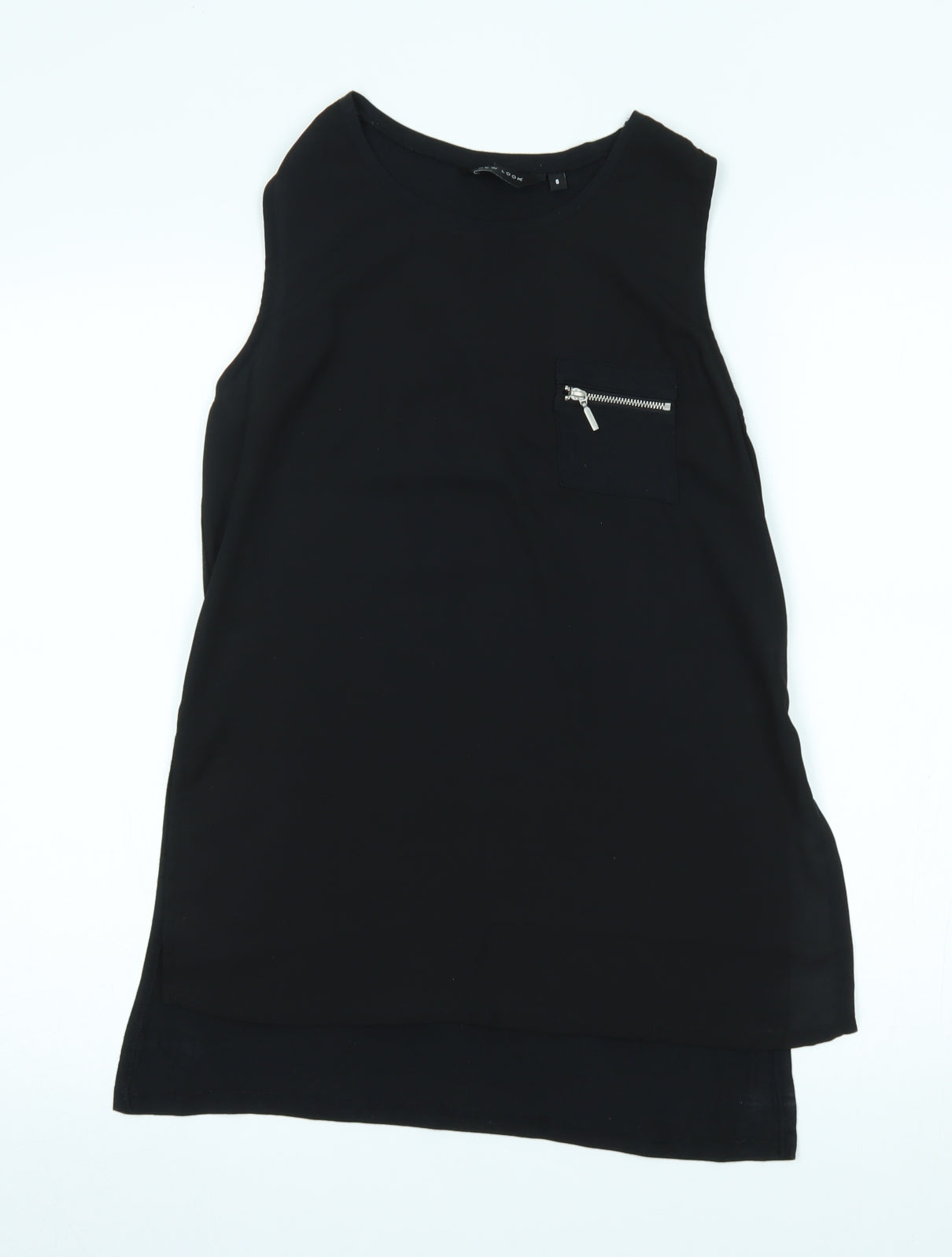 Womens UK Size 8 New Look Black Basic Blouse